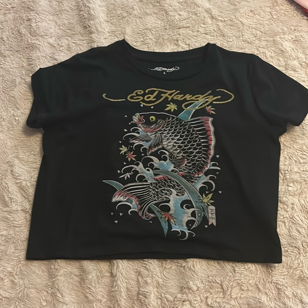 fish ed hardy crop top ✨❤️